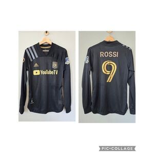 LAFC 2020 Adidas Player Issue Rossi #9 MLS 25th Anniversary Long Sleeve Jersey S